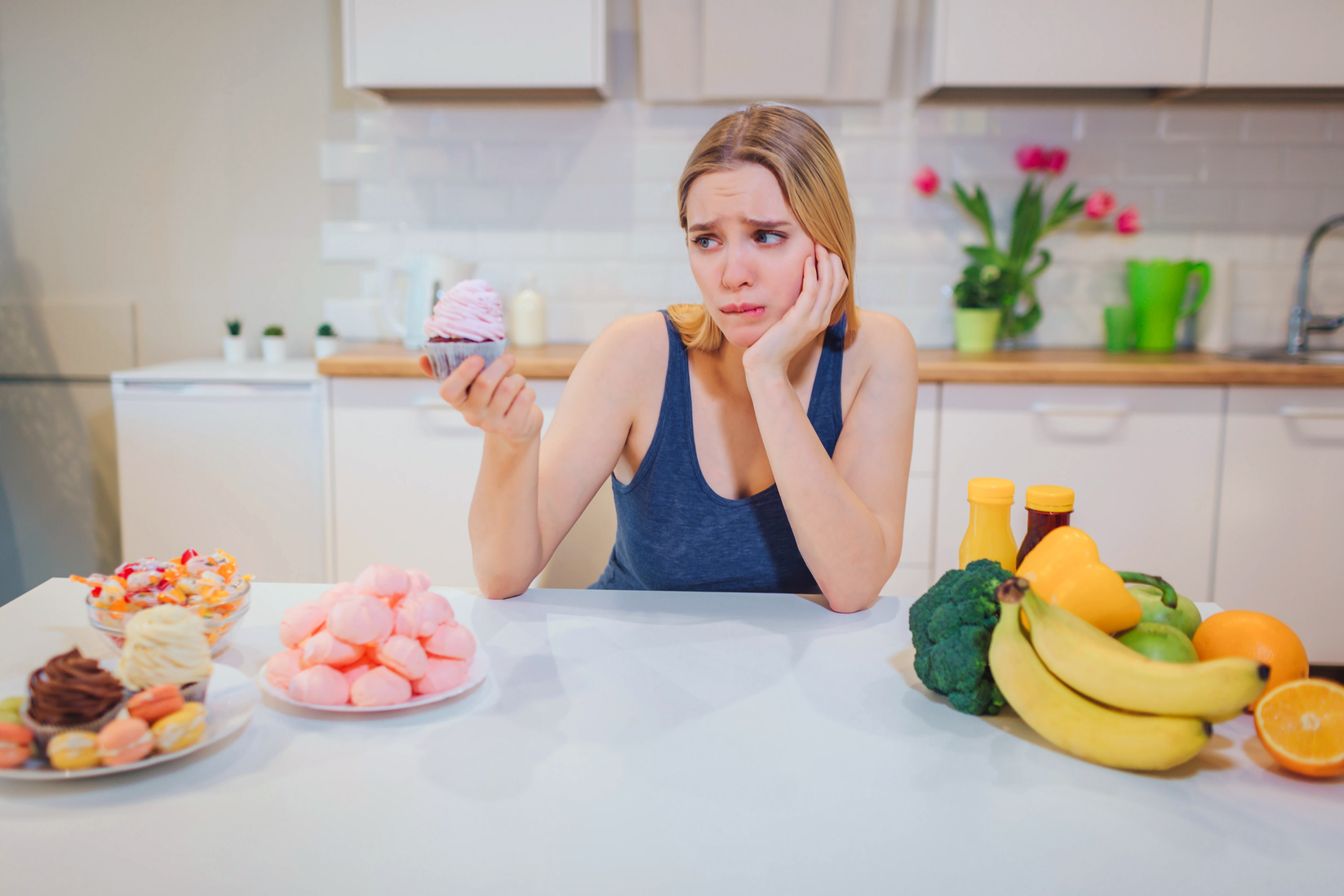 Woman Struggling with Diet 