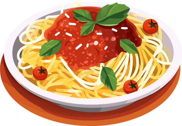 vector spaghetti comfort food illustration